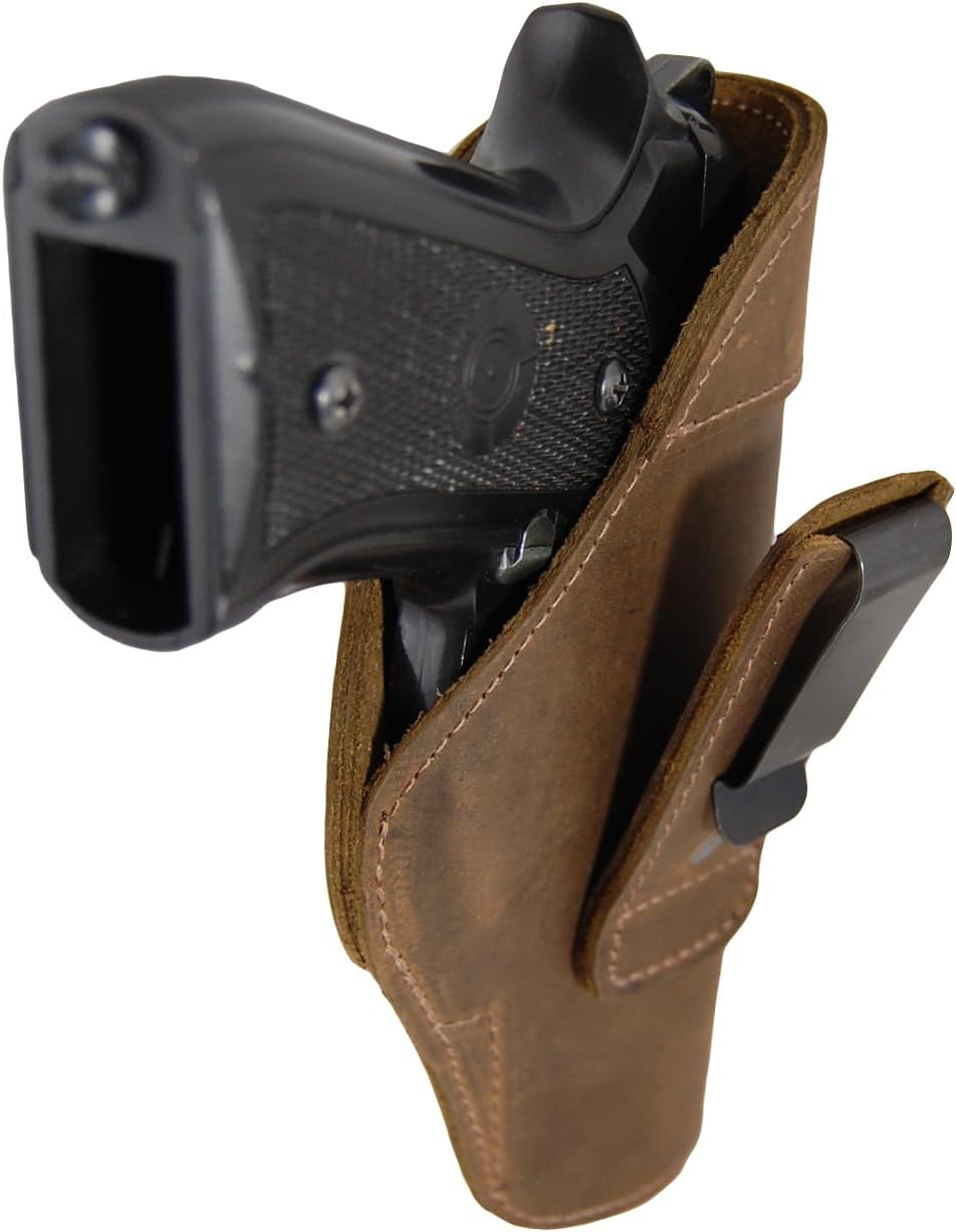 Barsony New Brown Leather Tuckable IWB Holster for Full Size 9mm 40 45