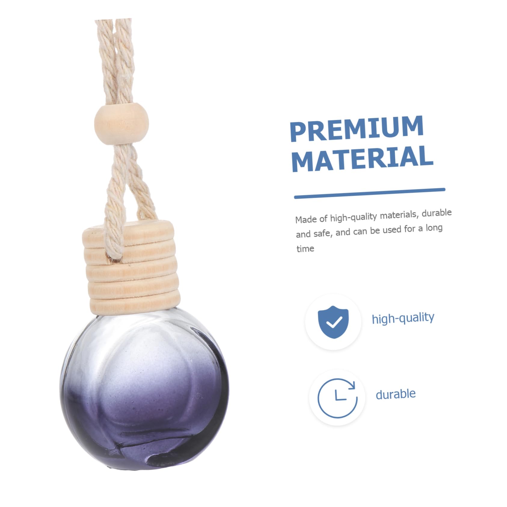 Sosoport Profumatore Macchina Vuoto in Vetro Nero 8ml Corda di Cotone 20 Pezzi, Decorazione Auto Sospesa per Interni, Ornamento Rilassante Contro Stress e Fatica