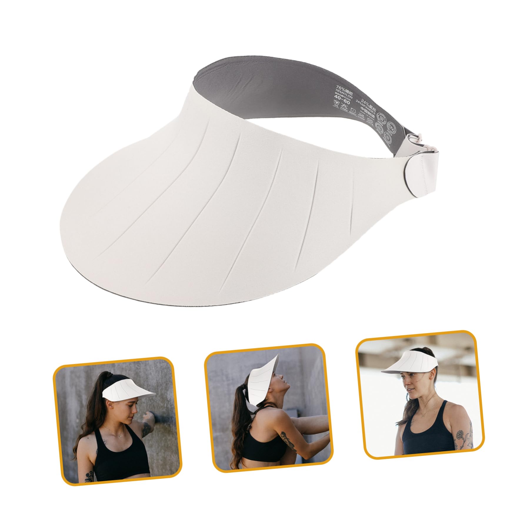 Sombrero de Verano para Mujer, Playa, Plegable, UV, Chinlon Blanco