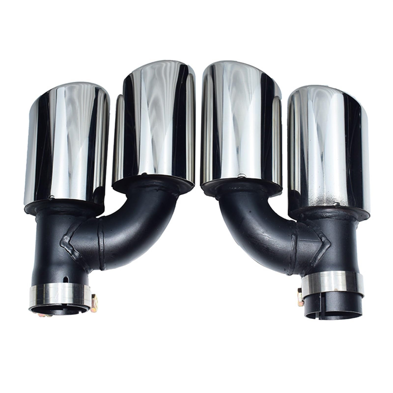 Terminali Di Scarico Sportivi Originali Audi S3 8Y, Nero Cromato, Doppio Tubo Destro, 100 Mm, Set Da 2 - 2