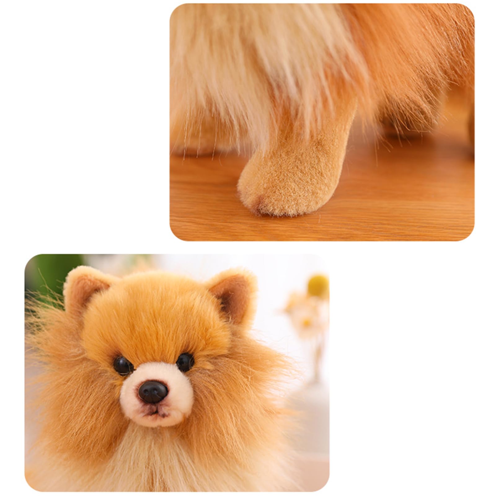 Generisch Empatía edificio, juguete de peluche suave para perro, vínculo familiar, muñeca de compañía, figura de confort pomerania realista, perro de peluche