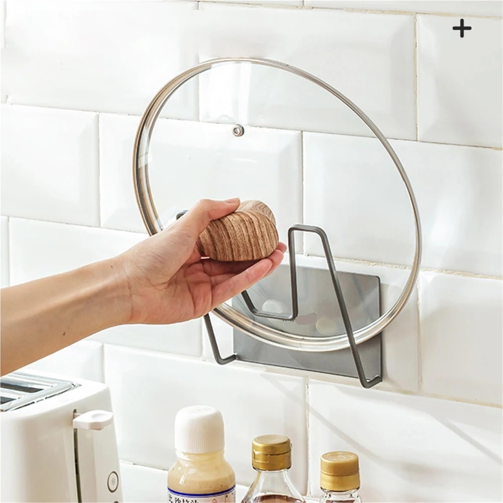 Estante Montado En La Pared, Multifuncional, Tabla De Cortar For Cocina, Cubierta For Olla, Gancho Soporte Almacenamiento, 3 Uds Para Tabla(White)