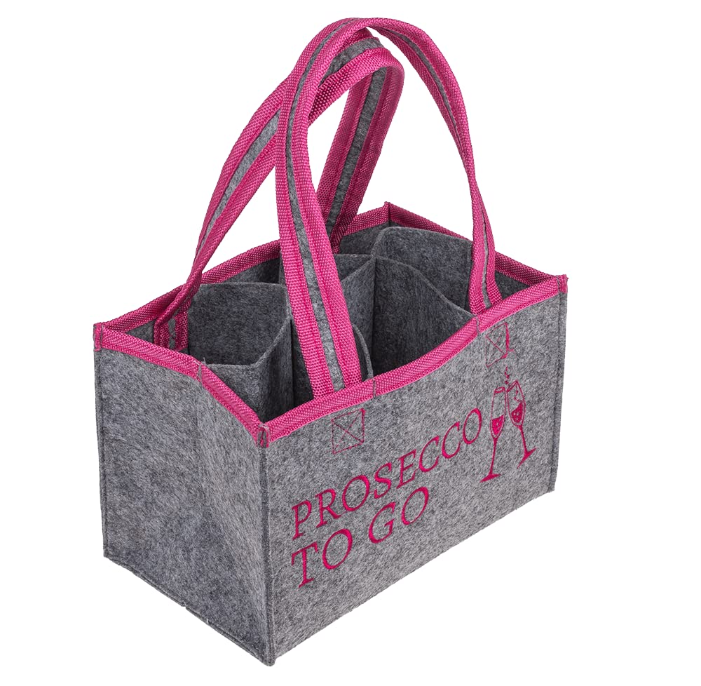ootb Lady's Bag Prosecco to Go Women's Handbag Bottle Basket Bottle Carrier Shopping Bag