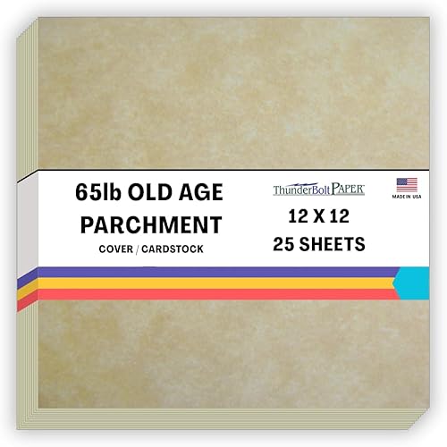 Vista 14 de 50 hojas de papel de cubierta de pergamino de la vejez de 65 libras, hojas de colores con peso de cartulina 8.5 x 11 pulgadas, tamaño de carta