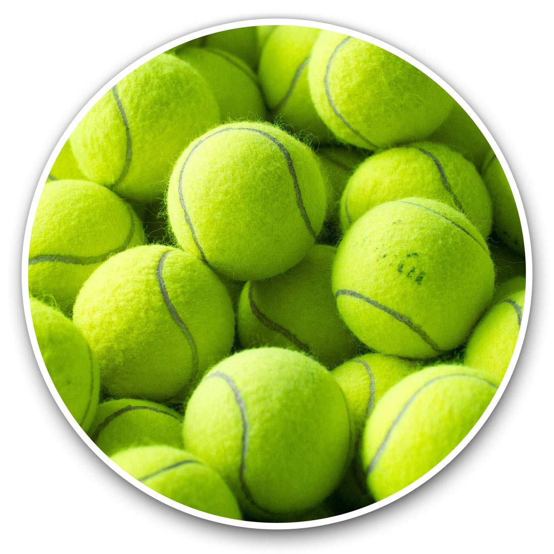 Vinyl Stickers (Set of 2) 10cm - Yellow Tennis Balls Decals for Laptops,Tablets,Luggage,Scrap Booking,Fridges, 14172