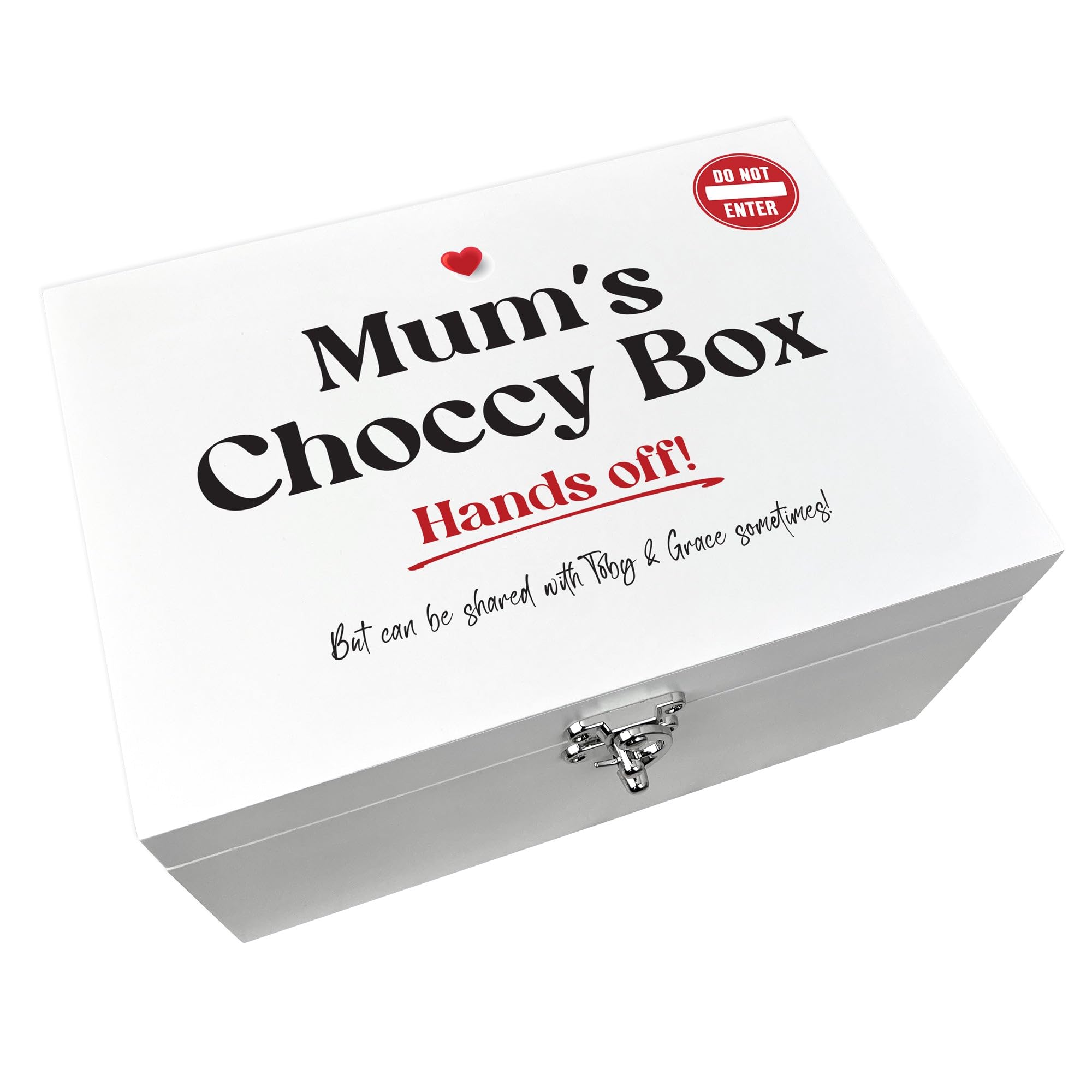 The Lovely Keepsake Company Personalised Mum's Snack/Choccy Box White Hamper Box | Mother's Day Gift, Birthday Gift for Her | 22 x 15 x 10cm