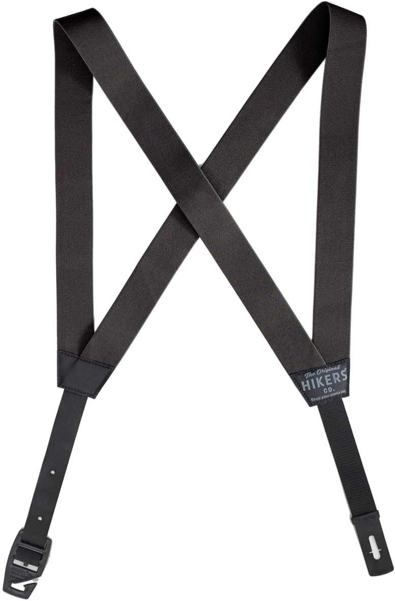 HIKERS Hidden Suspenders for Men, Invisible & Adjustable Belt Alternative, Black