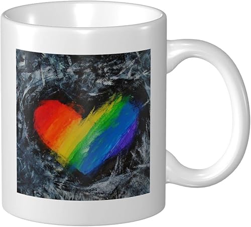 Taza de cerámica personalizada con diseño de corazón arcoíris con imagen personalizada mensaje de texto gran regalo para madres o para aniversario o