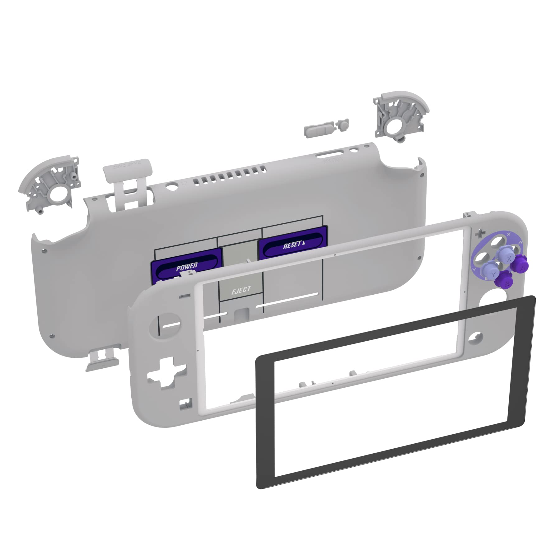 eXtremeRate Full Case Gehäuse für Switch Lite Console, DIY-Ersatz Hülle & Buttons & Schutzfolie Ersatzteile Custom Shell Kit für Nintendo Switch Lite Konsole-Classic SNES-Stil
