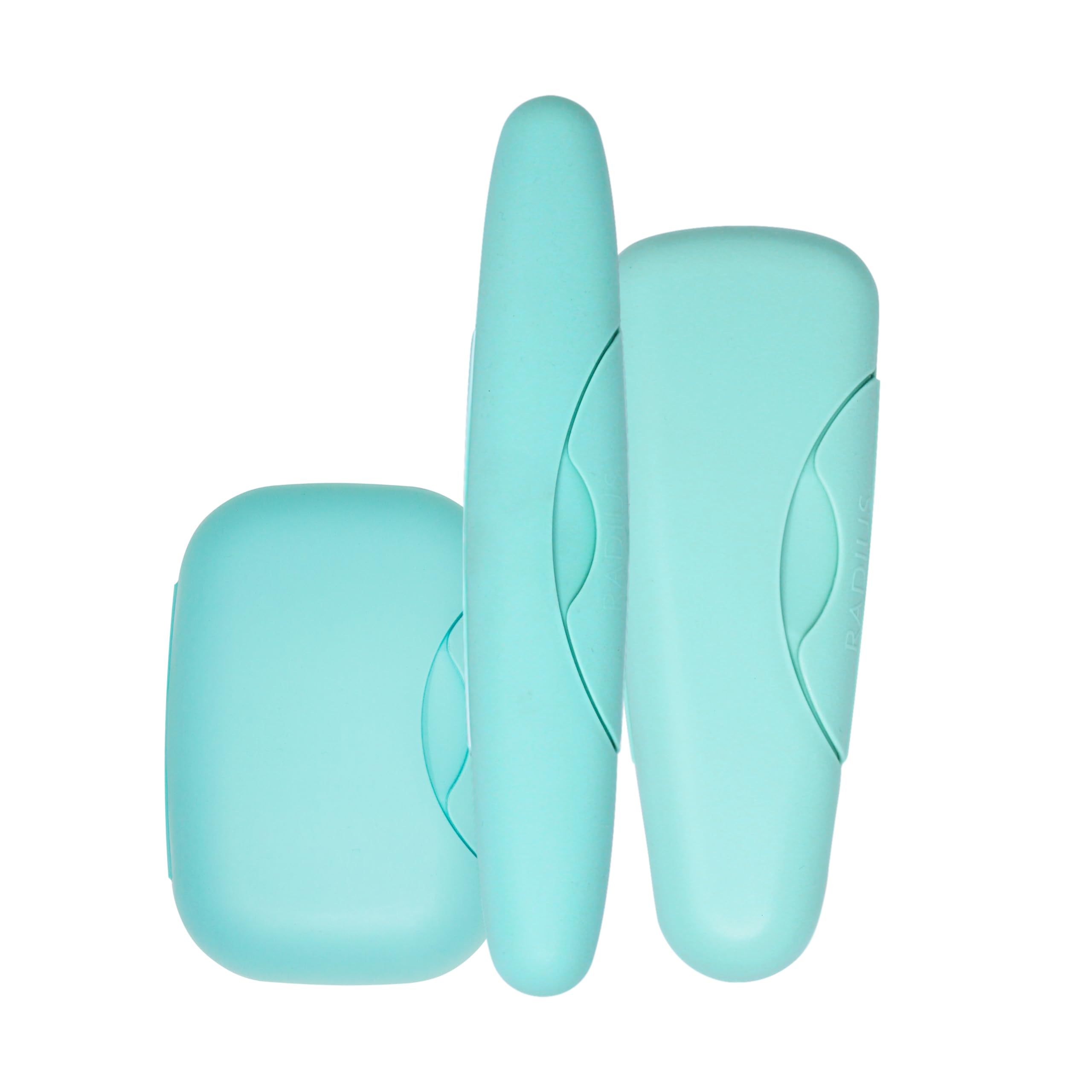 RADIUS Travel Case Value Pack, 3 Count (Toothbrush, Razor, Soap), BPA-Free Recycled Plastic, Portable for Bathroom, School, Home, Camping - Mint Green