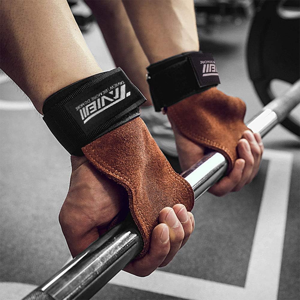 TAVIEW Premium Gewichtheber-Handgelenkhaken für maximale Griffunterstützung – Kreuzhebenhandschuhe und Griffpolster Alternative für Fitness, Fitnessstudio, Krafttraining wie Klimmzüge, Kreuzheben und