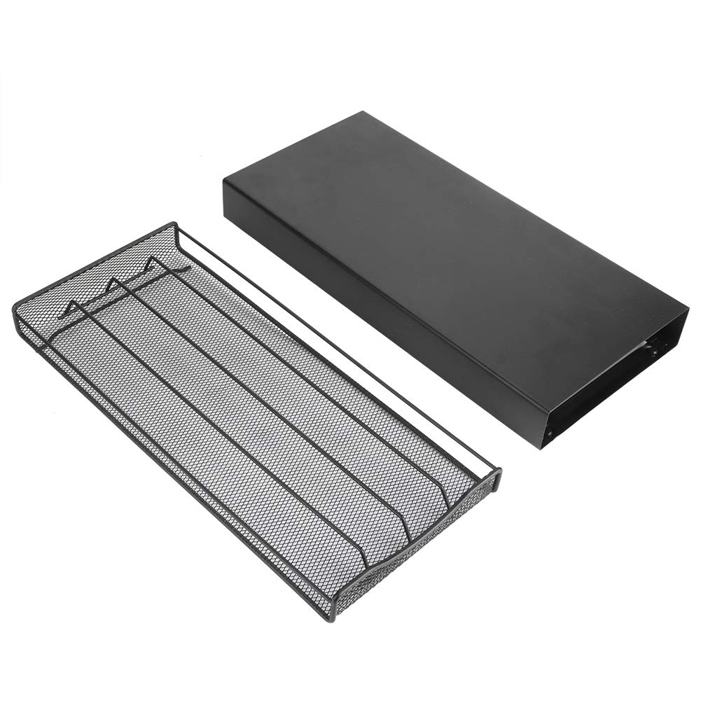 Soporte para cápsulas de café, cajón para guardar 40 cápsulas de café, dispensador de cápsulas de café de metal, con superficie antideslizante, color negro, 37,5 x 17,5 x 5,3 cm, 1160 g