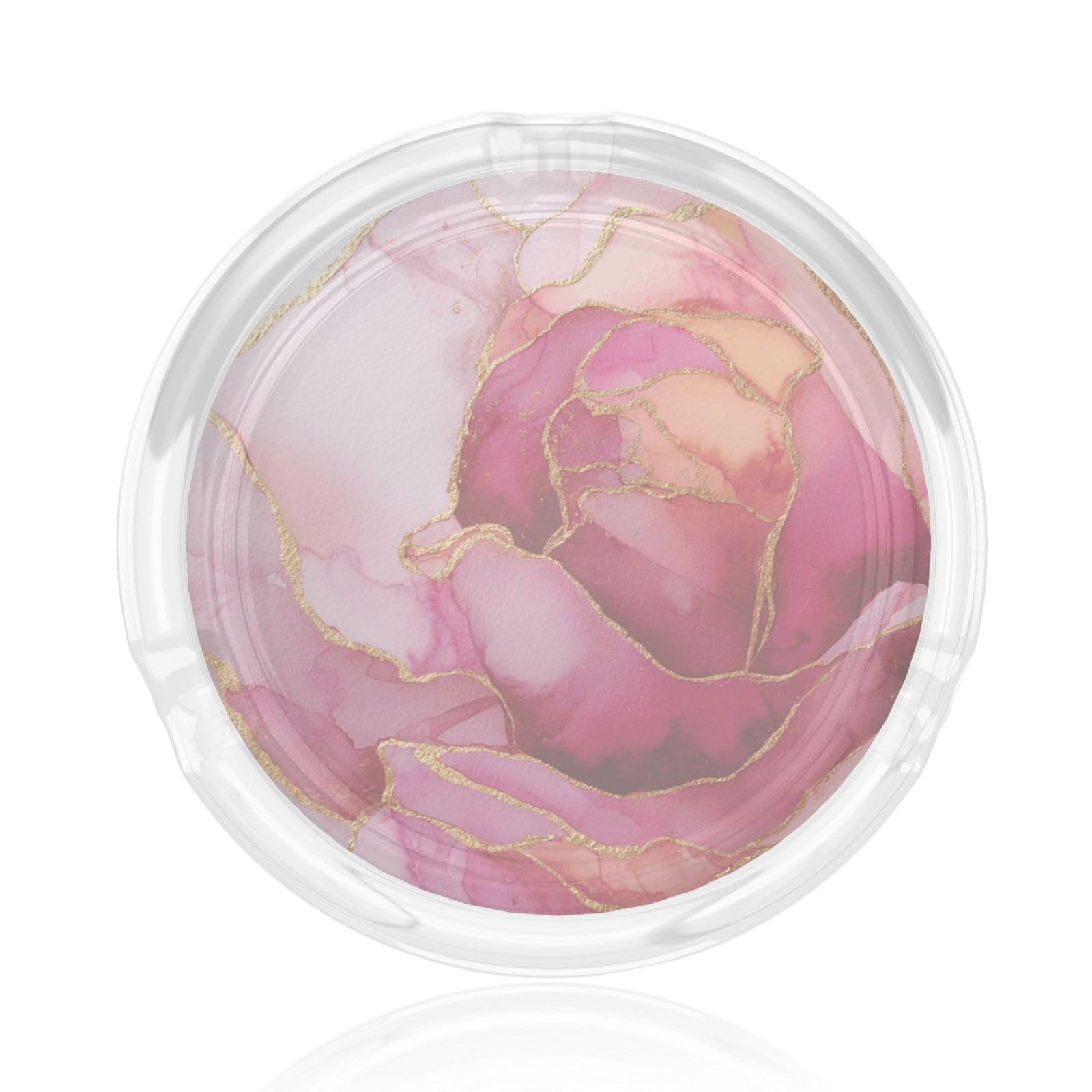Abstract Rose Bloom With Gold Foil Watercolor Glass Ashtray For Cigarettes Ash Trays Case For Home Office Decor