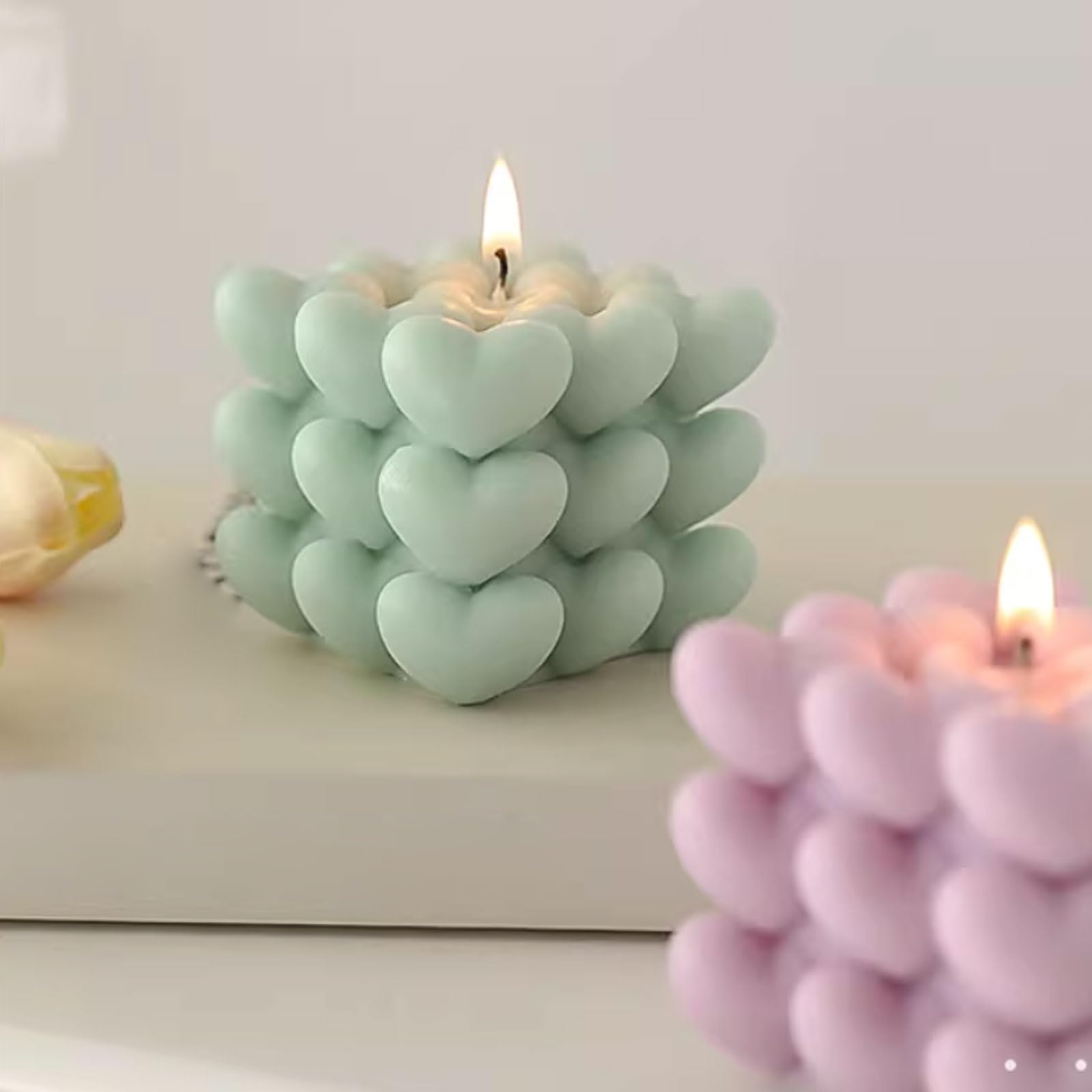 Świece parafinowe i wosk sojowy, nowoczesna świeca aromaterapeutyczna, kwadratowa świeca zapachowa, do domu, na wakacje, relaks i spa, Bluebell)