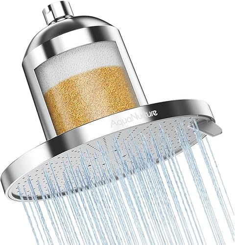 Cabezal de ducha filtrado, filtro de cabezal de ducha de alta presión AquaNurture para cabello y piel más saludables, elimina el cloro y los metales