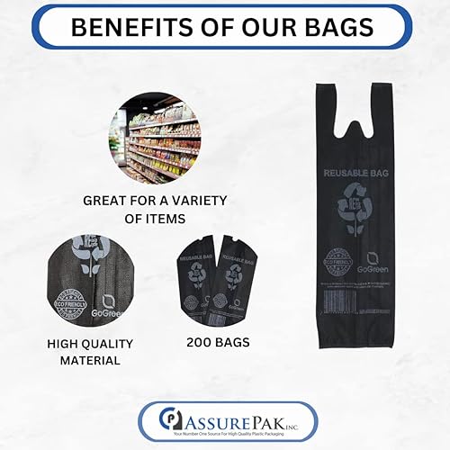 Miniatura 6 de Bolsas reutilizables no tejidas PP negras  Una bolsa de botella de 6 x 4 x 20 pulgadas  200 bolsas  40 GSM