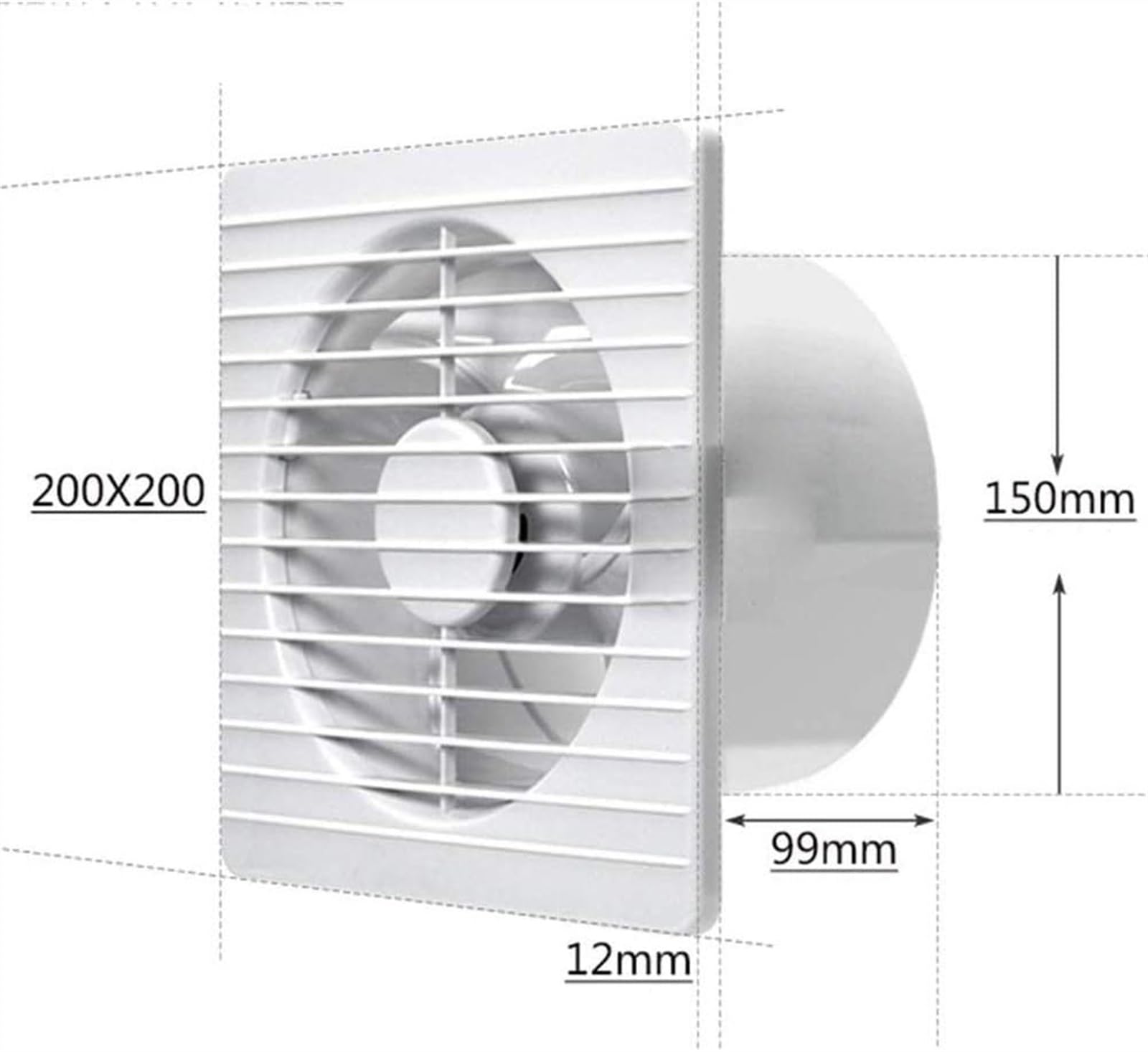 NAKEAH Extractor de Aire de 6 Pulgadas, Extractor de Aire de bajo Ruido montado en la Pared for el hogar, baño, Cocina, Extractor de ventilación de 10W