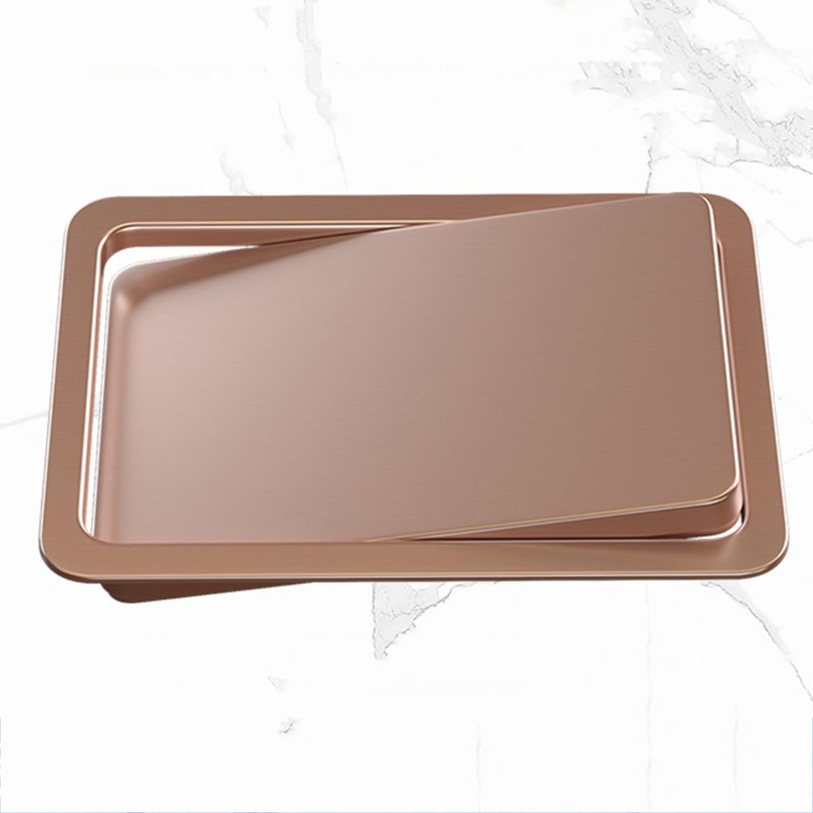 TIANQIHAO Recessed Waste Chute Lid, 304 Stainless Steel Balance Flap Cover For Countertop, Brushed Surface Trash Bin Swing Lid For Kitchen Garbage Disposal,Bronze-230×164mm