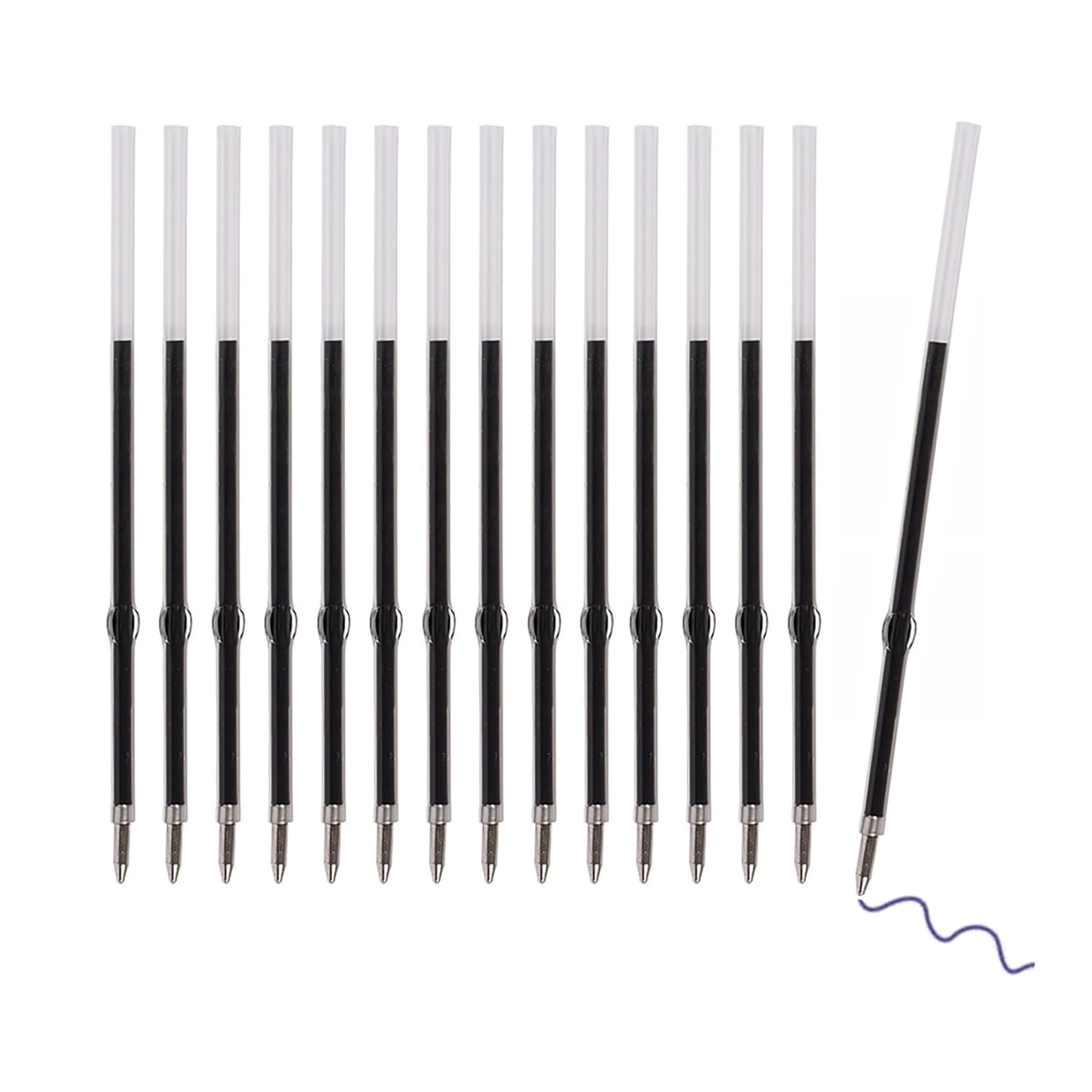 VILLCASE 40 Ricariche Per Penna A Sfera – Inchiostro Nero, Punta Fine 115mm, Universali