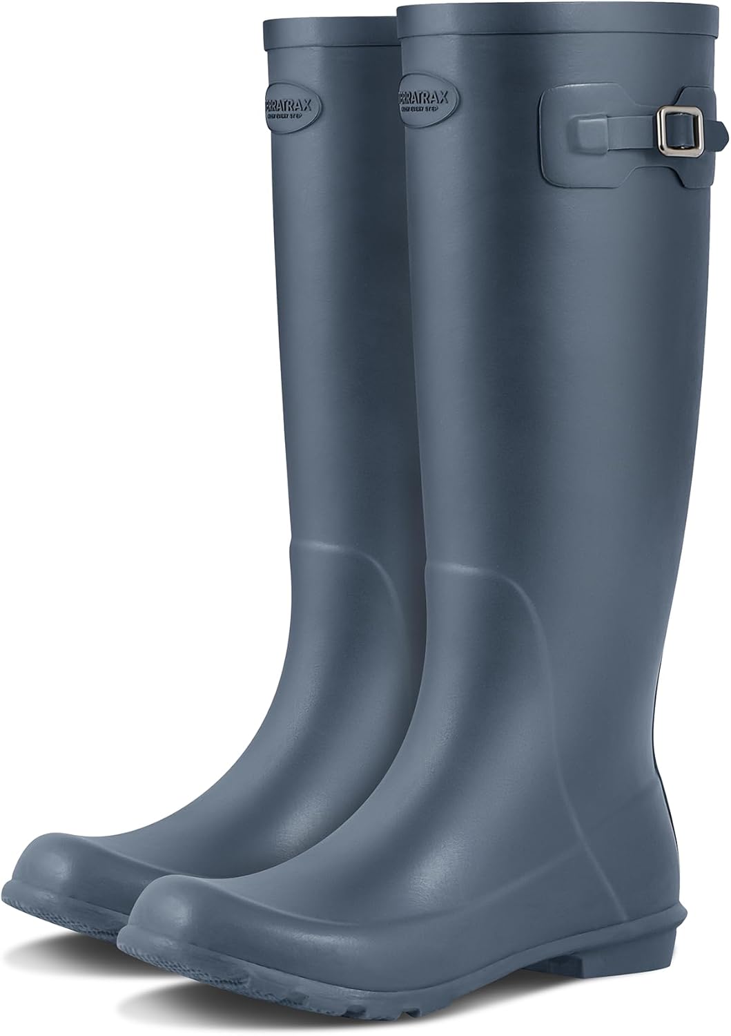 Rain Boots for Women Waterproof Rubber Boots Tall Knee High RainBoots Garden Boots Anti-Slip Wellington Rain Shoes Blue 5