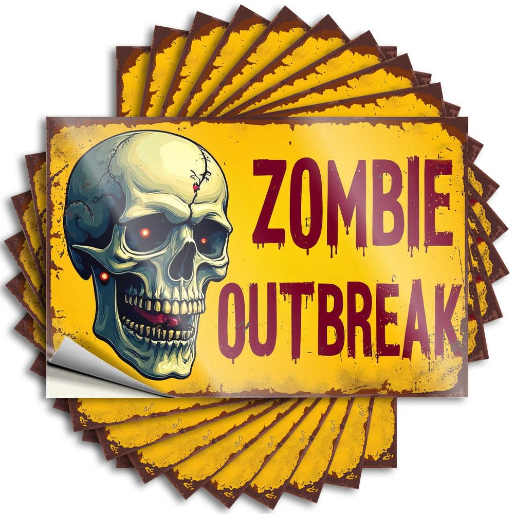 Gamers Accessories Door Tattoo | Zombie Apocalypse: The Final Warning Western Durable Vinyl Sticker Easy Apply for Best(12X18CM)