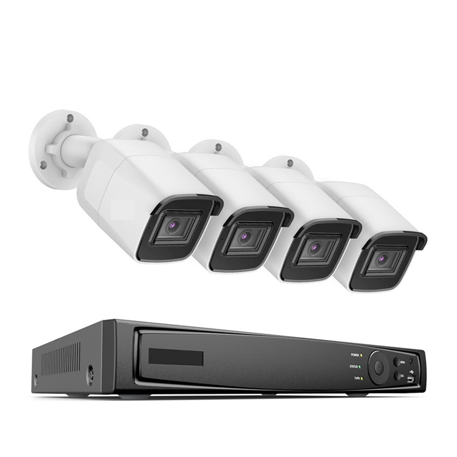 8-kanałowy 8MP Ultra HD PoE Sieciowy System Bezpieczeństwa Wideo 4K H.265 Nadzór NVR H800 Wejście Audio POE CCTV Kamery Typu Bullet Dobra Jakość Obrazu(4T,8CH NVR 4PCS Cameras)