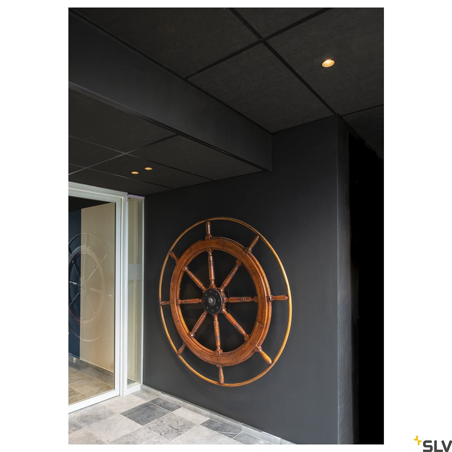 SLV LED Einbaustrahler HORN-T, schwarz, rund | Dimmbare Decken-Lampe zur Beleuchtung innen | LED Spot, Fluter, Deckenstrahler, Deckenleuchte, Einbau-Leuchte | 1-flammig, GU10 QPAR111