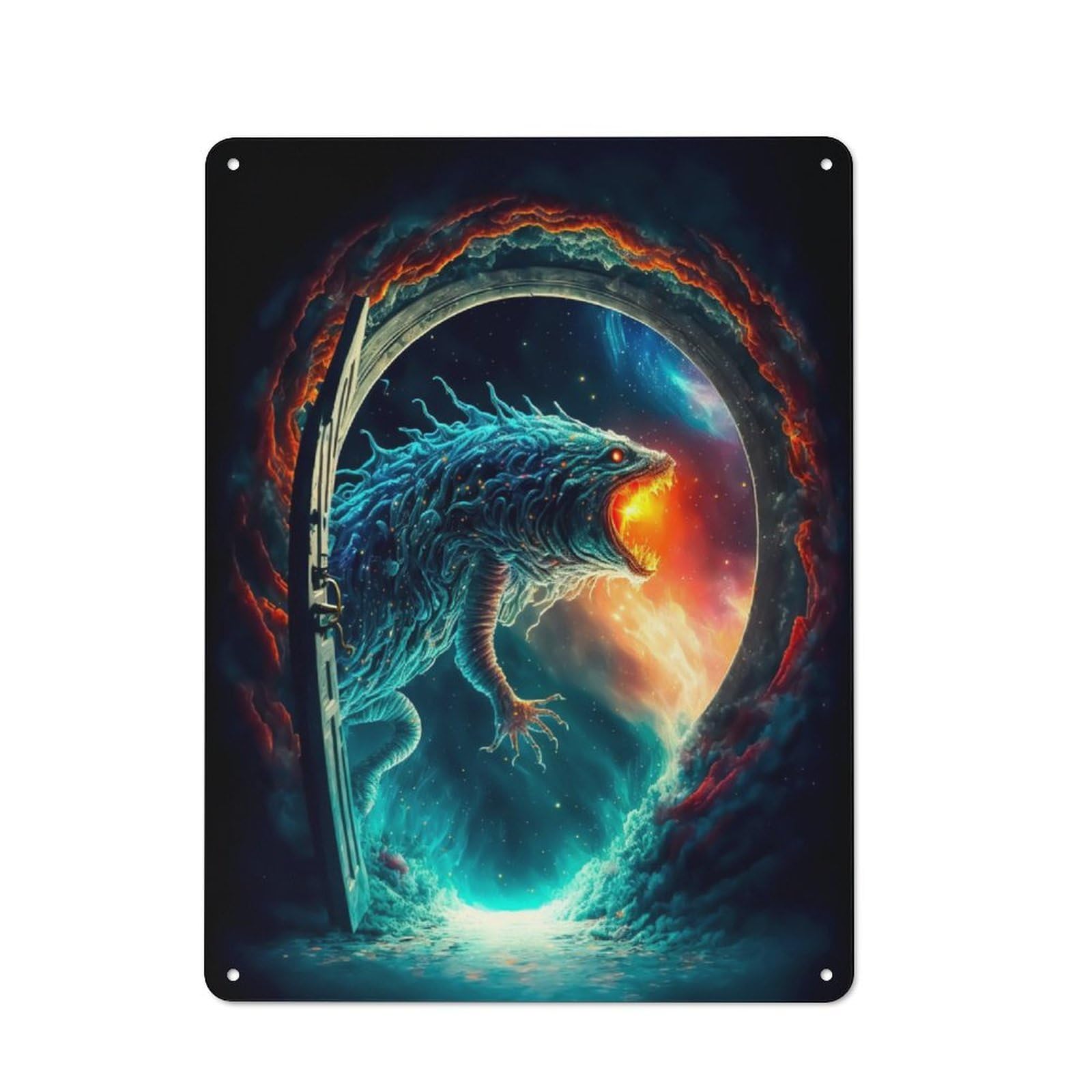 Classic Portal Monster Metal Wall Sign 40x30cm, Pub Wall Decor for Diner, Restaurant, Shed Or Kitchen