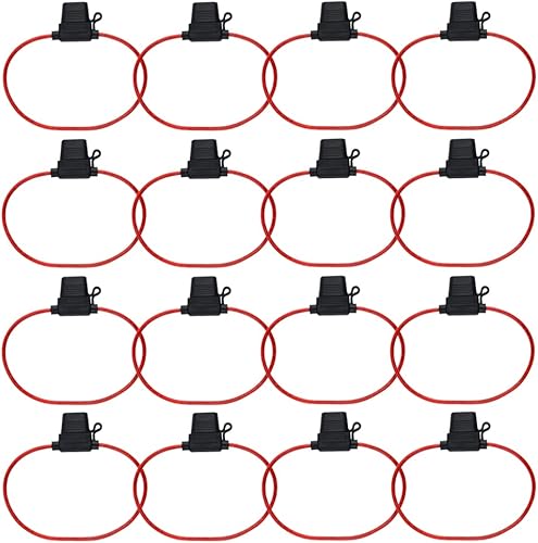 WMYCONGCONG Portafusibles en línea de 14 AWG, portafusibles estándar de hoja en línea regular con cubierta impermeable para ATCATO para automóvil,