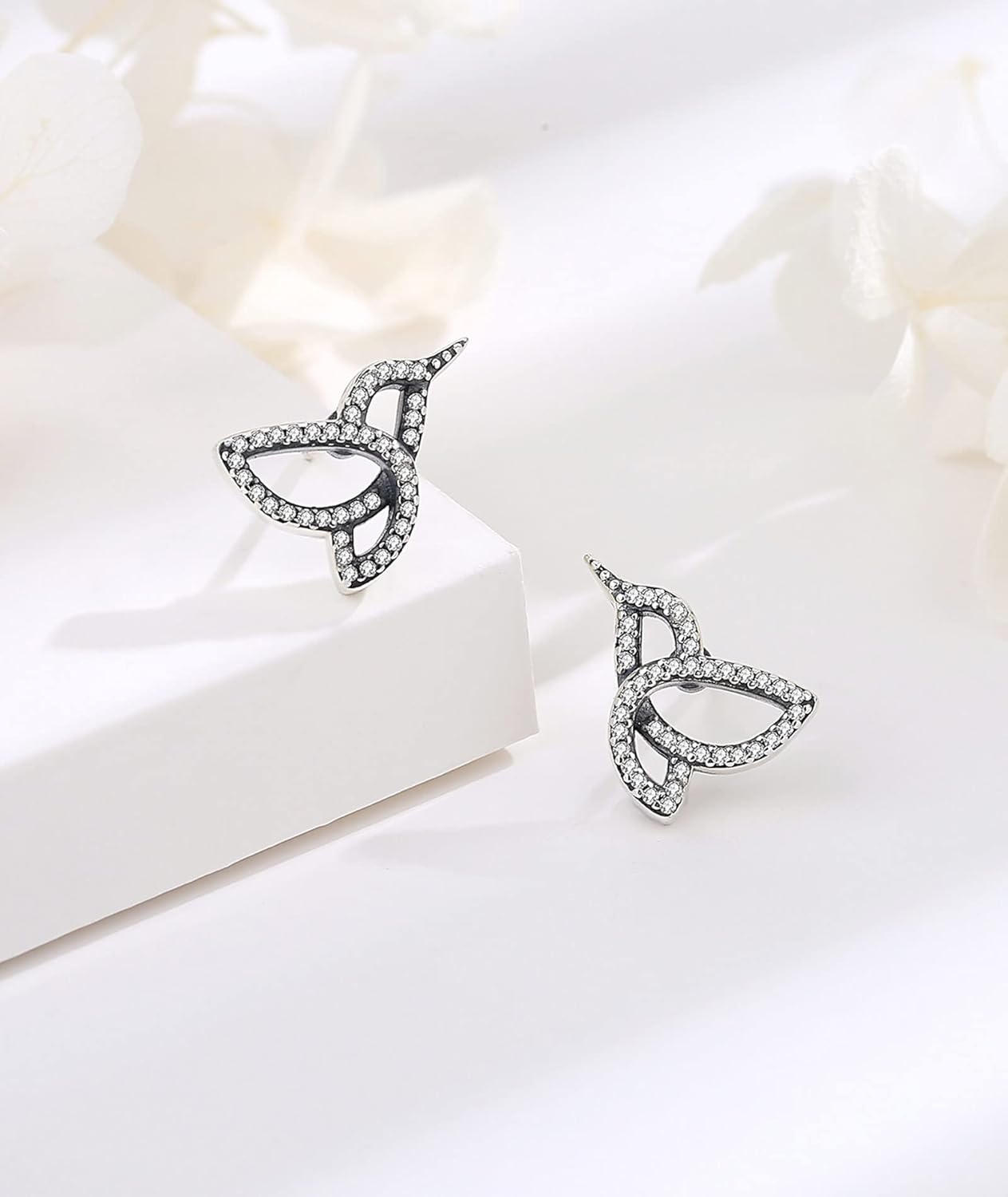 INFUSEU Sterling Silver Cute Stud Earrings Cat Frog Mushroom Bunny, Small Gifts for Women Teen Girls Animal Lovers - Image 2