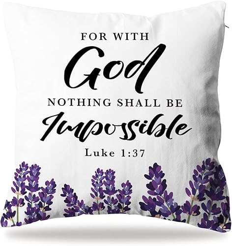 BELLOWDEER Fundas de cojín con versículo bíblico, regalos cristianos, cita inspiradora, Lucas 137, regalos motivacionales, oración religiosa, disponible en Yaxa Venezuela