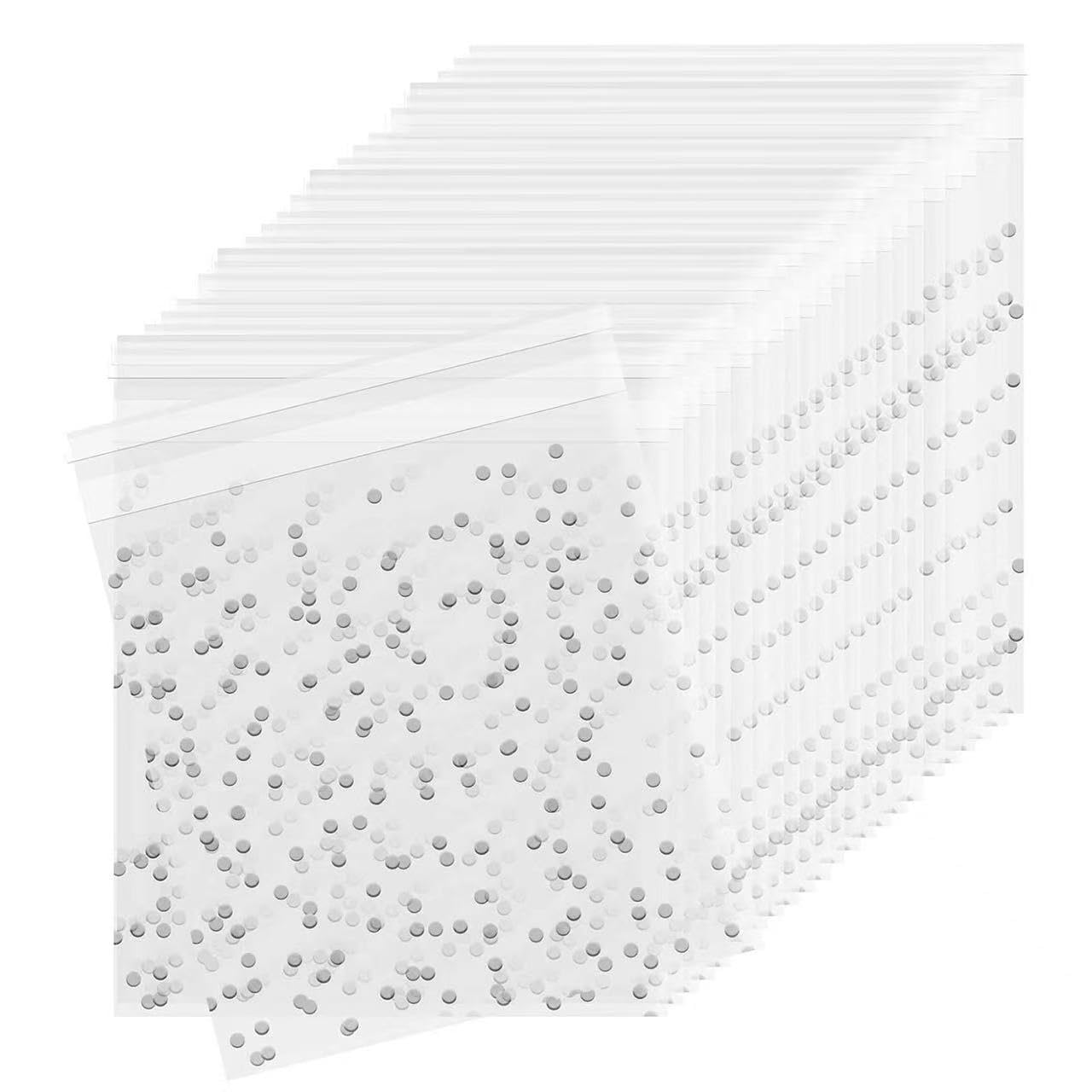 Maslasee 200 Pcs Cookie Bags for Sweets (12x12cm & 10x10cm)- Self Seal Cellophane Bags Clear with Polka Dots, Sweet Bags for Biscuits, Candy, Small Gift Packaging and Party Favours