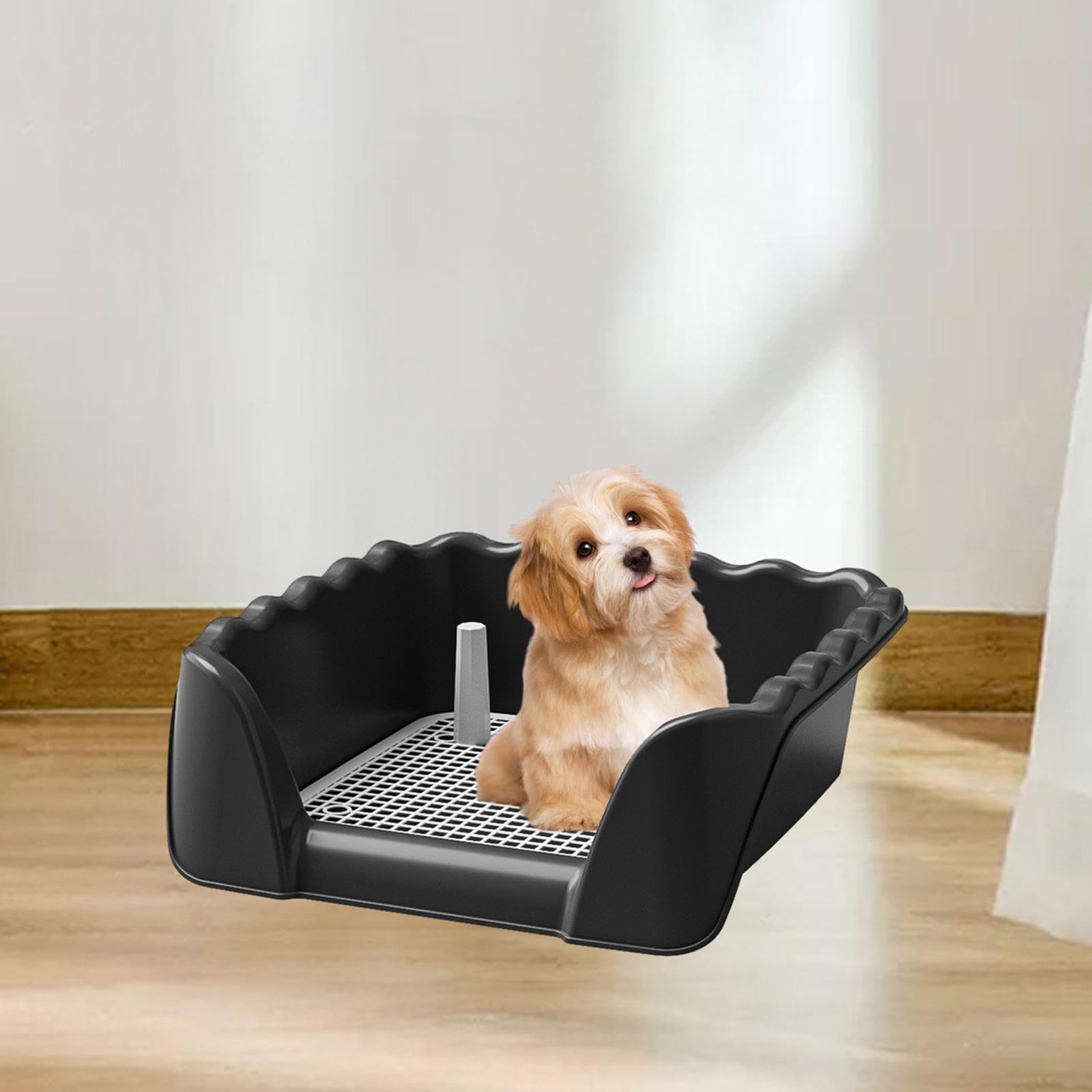 Vasino Per Cani 42x42cm - Lettiera Antispruzzo Con Griglia Rimovibile Per Addestramento - Foto 10