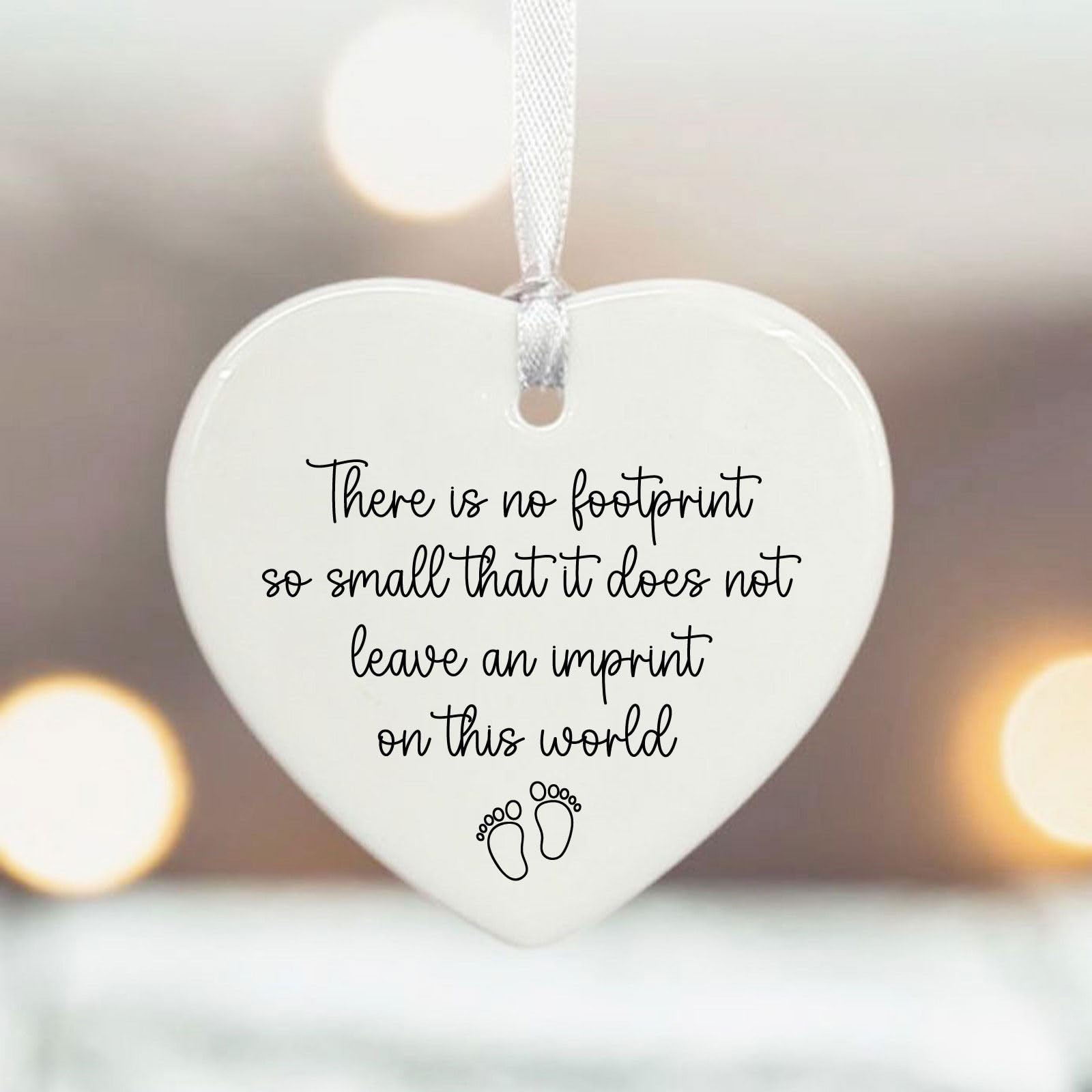 Luck and Luck Personalised Porcelain Heart There is No Footprint So Small Baby Loss