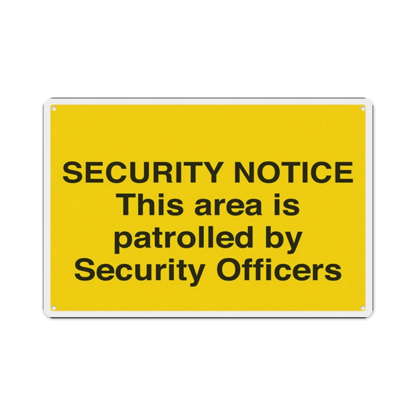 peiyeety This Area Is Patrolled By Security Officers Aluminum Tin Warning Signs For Home Outdoor Garden 8X12 Inches