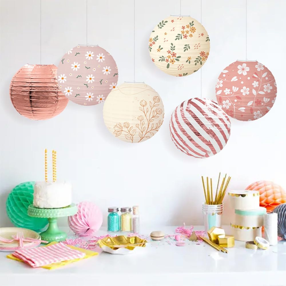 FANSU Lanternes Papier Déco - Lot De 8 Lampions Ronds à Suspendre Pour Mariage, Anniversaire, Fête | Bleu Clair 30cm