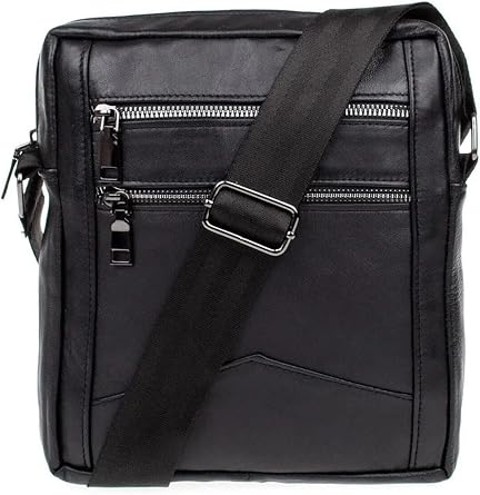 Genuine Quality Leather Black Freebag Men's Bag PLATE