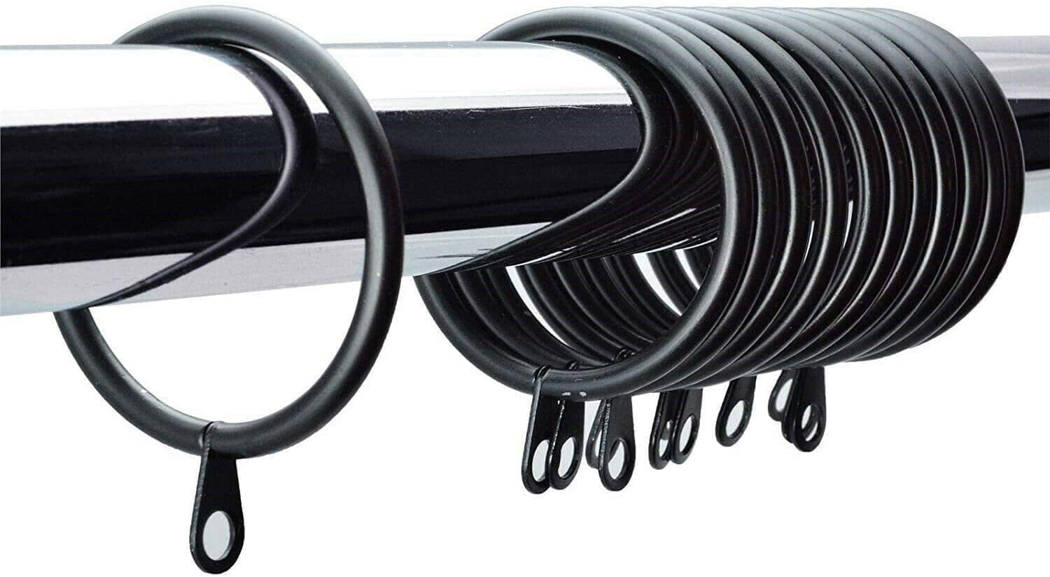Homeelabador Black Metal Curtain Ring 45Mm Curtain Pole Rings Sliding Eyelet Rings Hanging Rings For Curtains And Rods Pack Of 48.