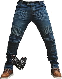 Anti-drop Motorbike Pants for Men, with Removable Armour and Multi-pockets Men's Motorcycle Pants, Breathable and Tear Res...