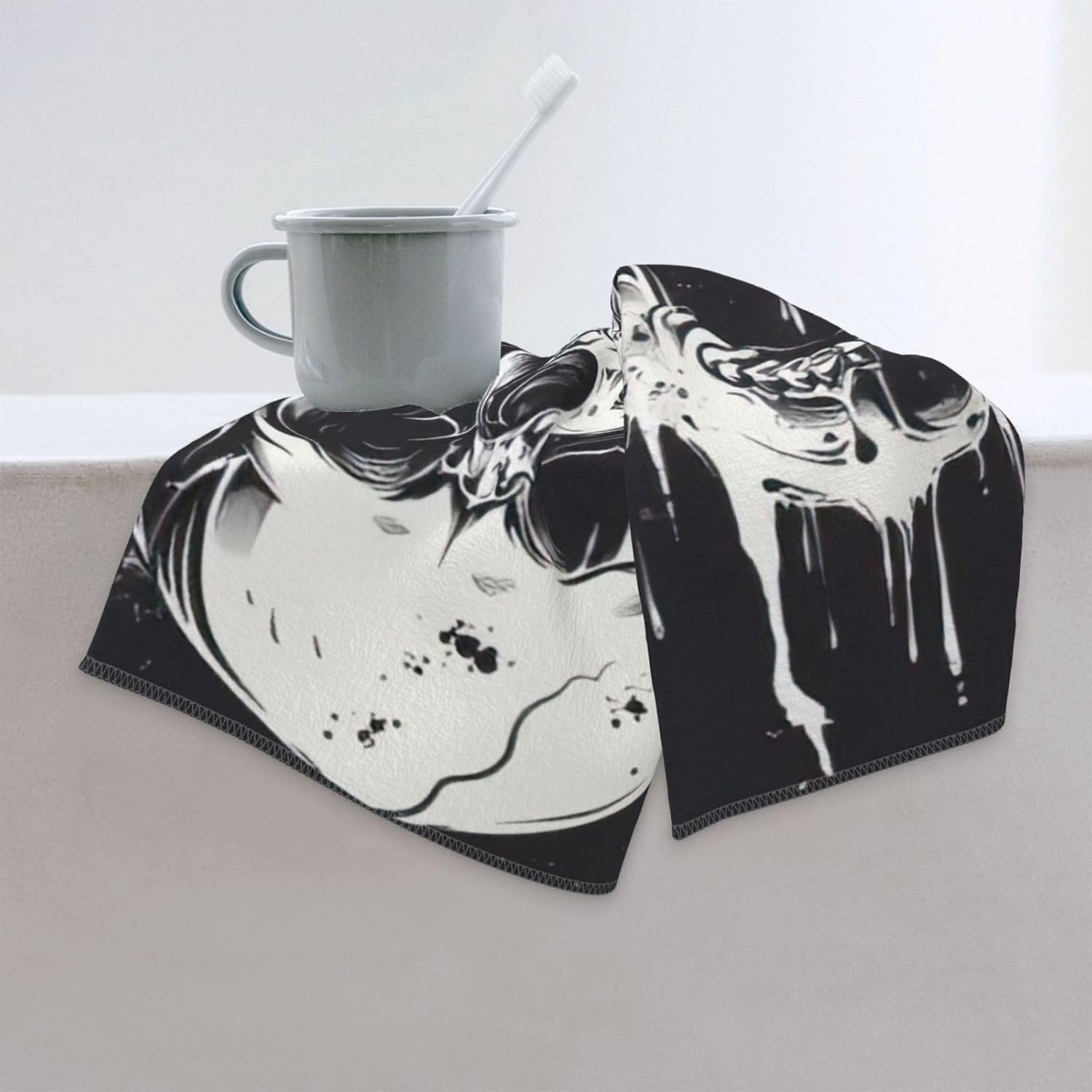 Horror Ghost Skull Print Hand Towels for Kitchen, Decorative Bathroom Towels Decor Farmhouse Cute for Men Women Gifts