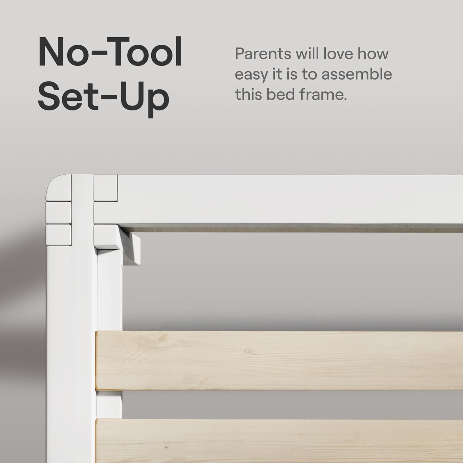 Nectar Upholstered Headboard - Twin XL - Linen - Attachable to Bamboo Bed Frame (Sold Seperately) - Easy Tool Free Set Up - Contemporary and Durable