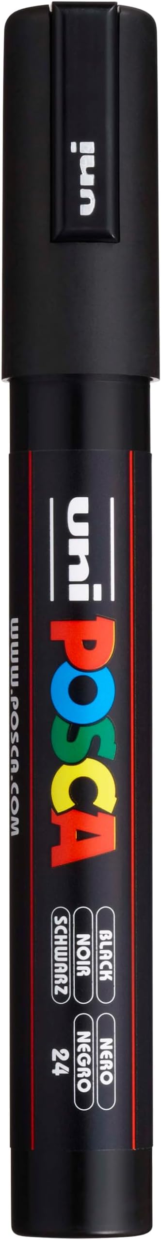 poscablack5m Posca Marker with Medium Bullet Tip - Black