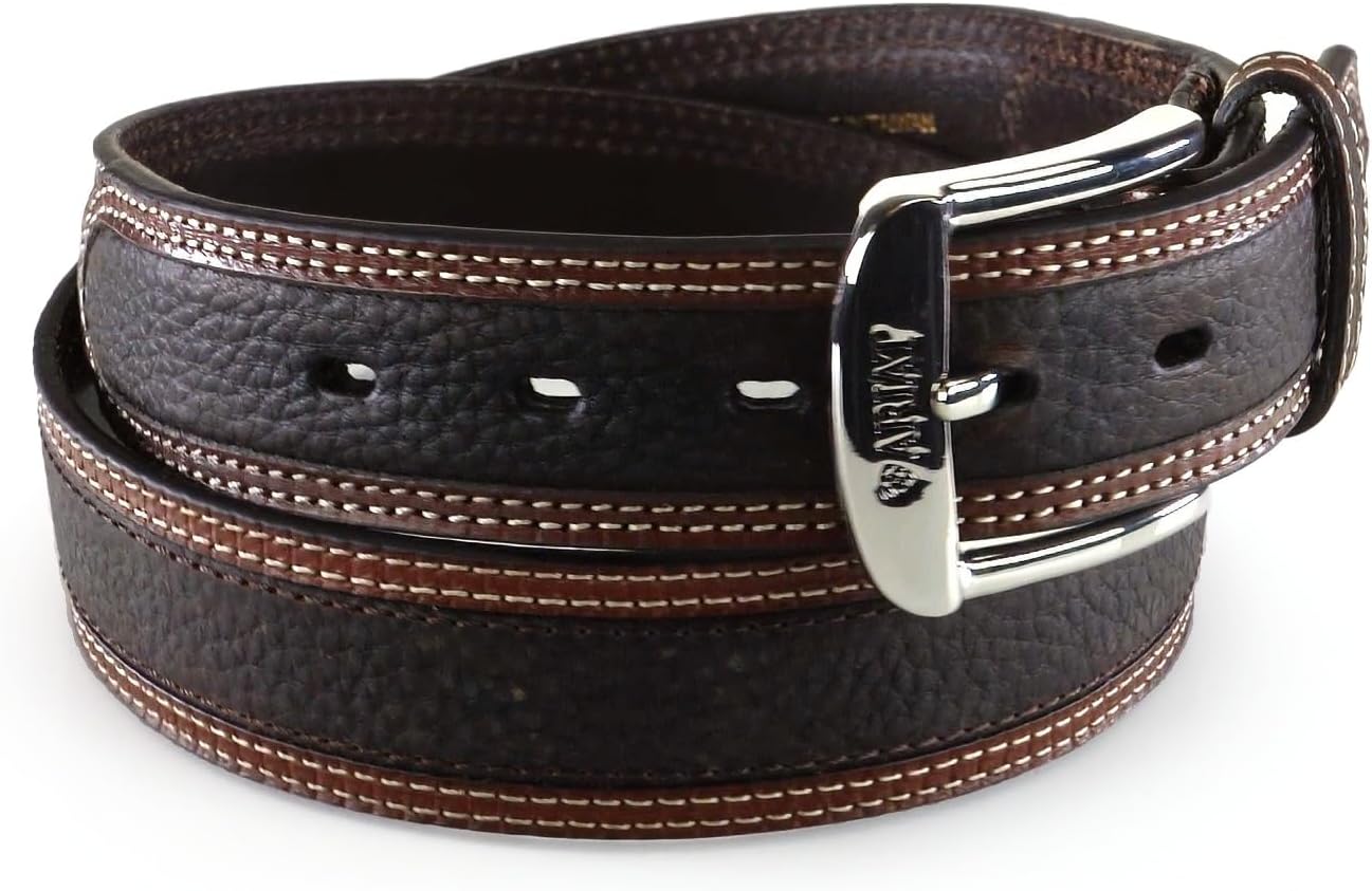 ARIAT Men's Two-Tone Oiled Leather Belt with Reinforced Holes - Image 2