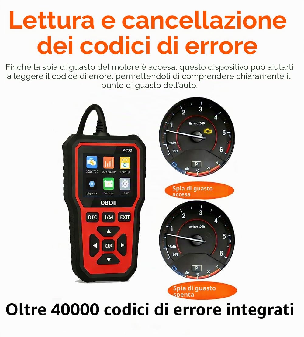 OBD2 Auto Diagnostica per Alfa Romeo Giulia Stelvio 952 949, OBD2 Scanner Diagnosi Italiano Lettore Errore Motore, Cancellazione Spia Motore