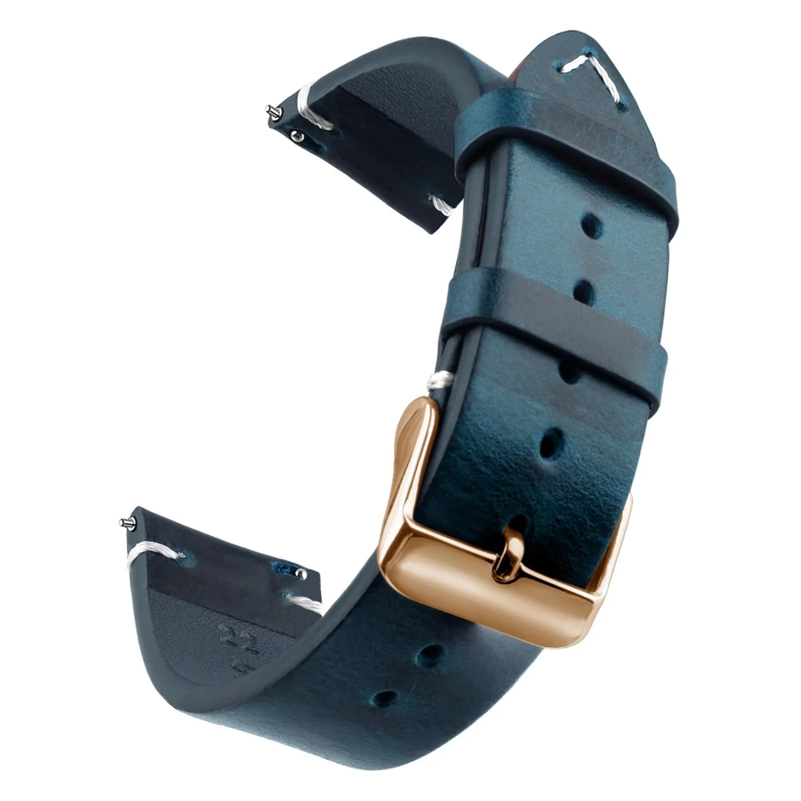 LUGEMA Bracelet De Montre En Cuir Véritable Ciré, À Dégagement Rapide, 18 Mm/19 Mm/20 Mm/21 Mm/22 Mm/24 Mm