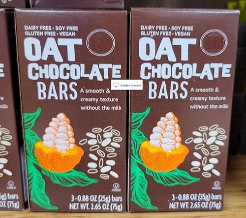 Trader Joe’s Oat Chocolate Bars, a smooth & creamy texture without the milk, 2.65oz 75g (Two Boxes)