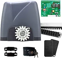 Kit Motor Portão Rossi DZ Nano Turbo 600Kg 1/4 Deslizante Automático de Correr Eletrônico Com Abertura Rápida com 4 Metros de Cremalheira (220v)