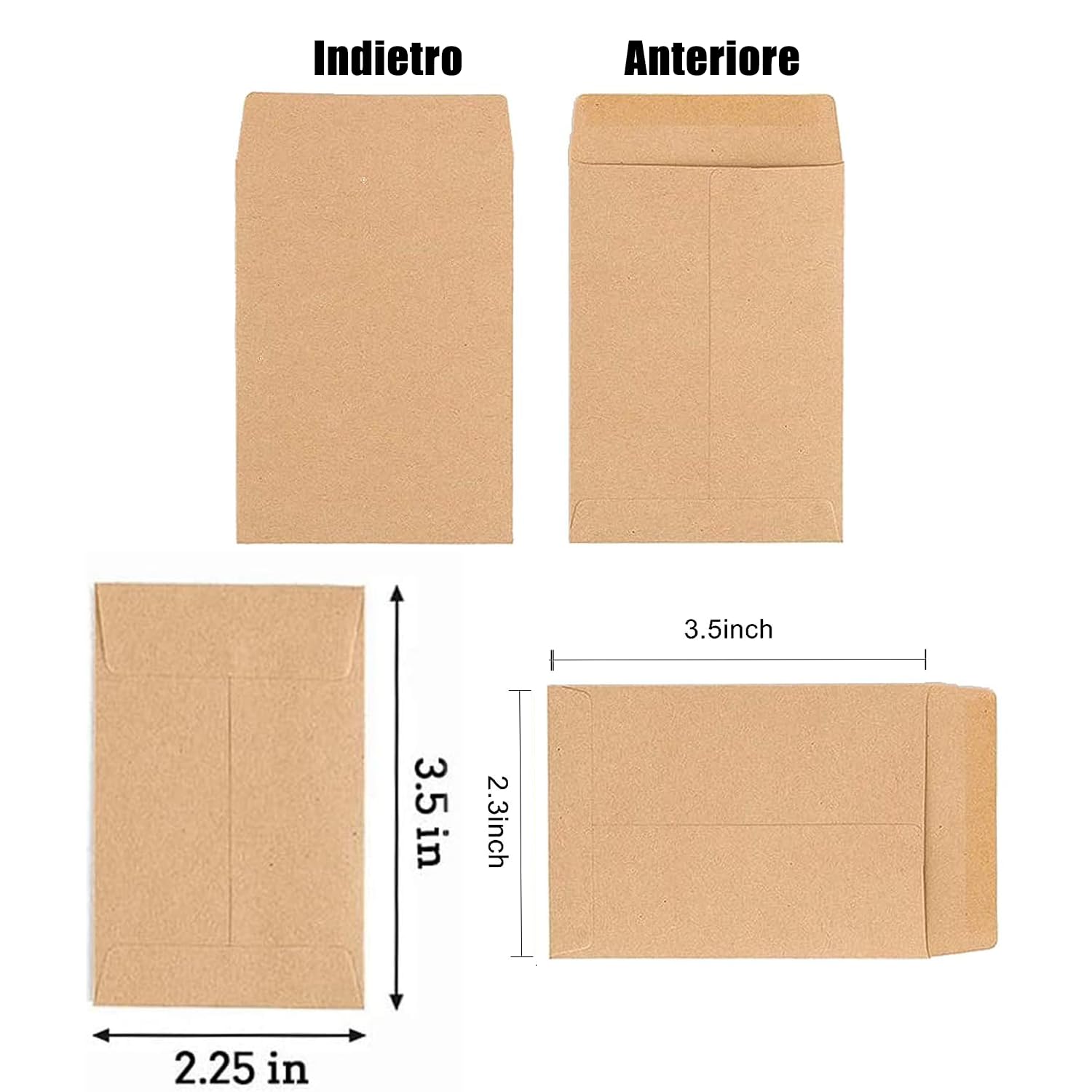 300 Buste In Carta Kraft 10x6 Cm - Per Semi, Francobolli, Piccoli Oggetti, Fai Da Te - Foto 7