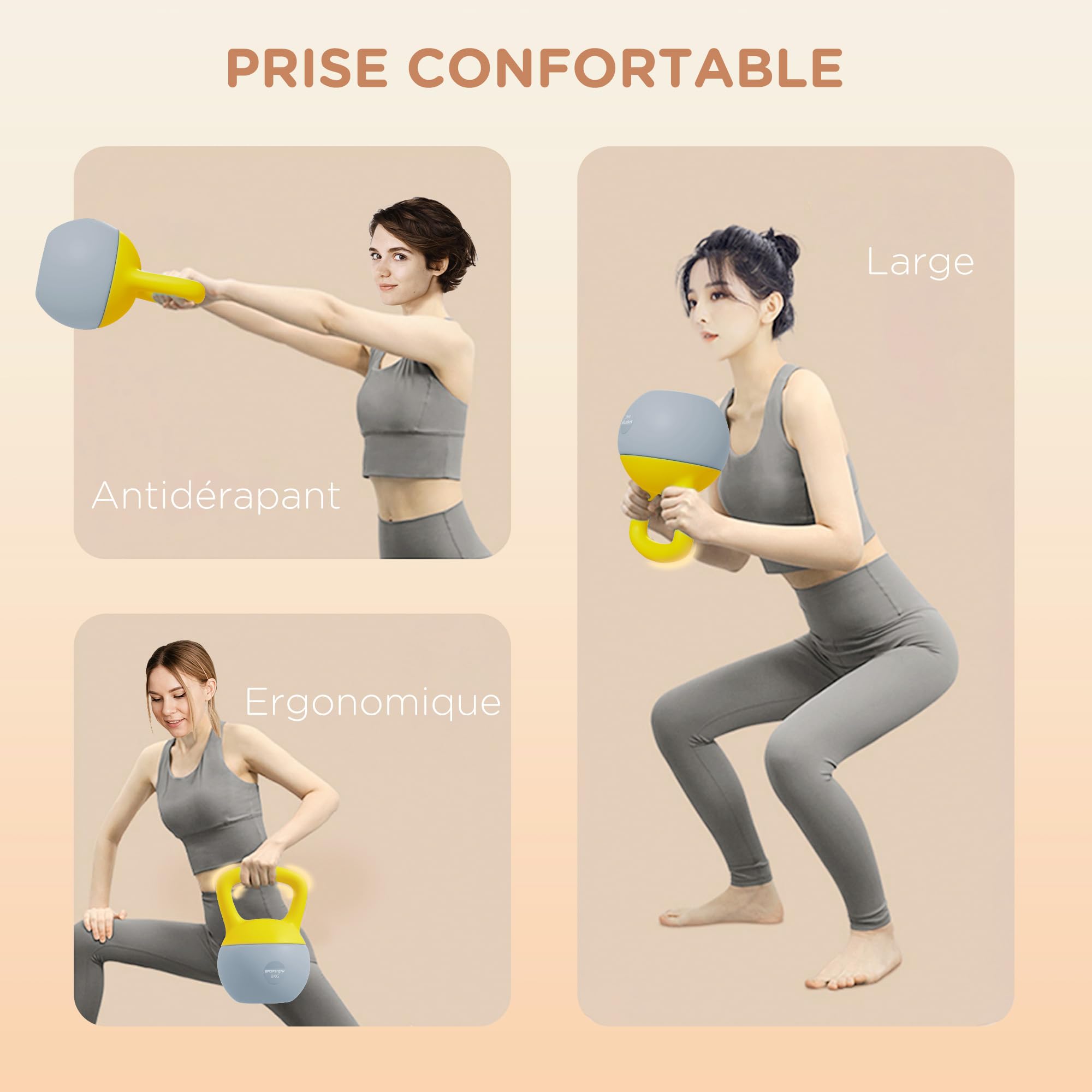 SPORTNOW Kettlebell 6 Kg - Sandgefüllt, Rutschfester Griff, Grün, Für Home-Fitness & Krafttraining