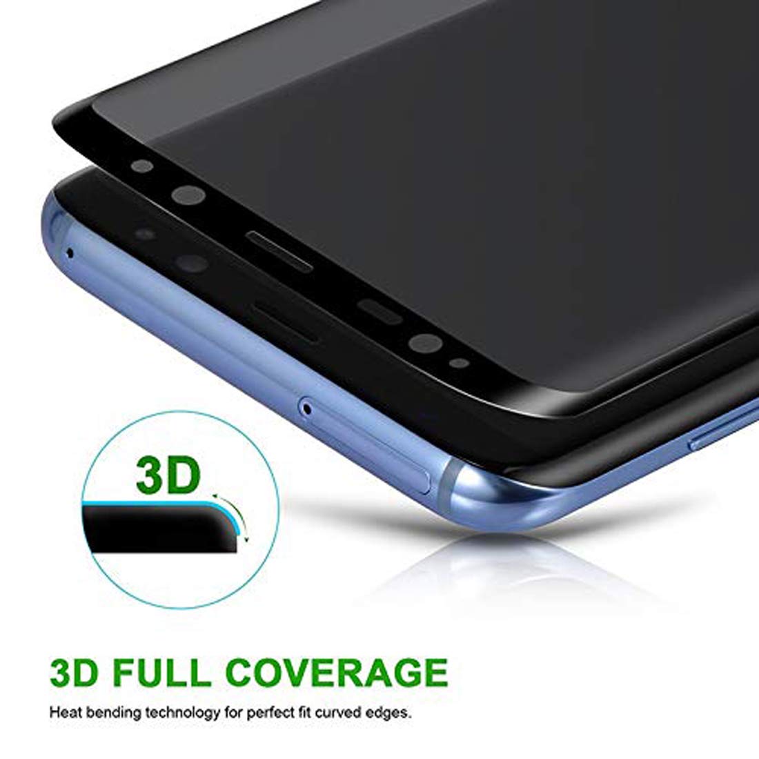 [2-pak] Galaxy S9 Plus Ochraniacz ekranu Prywatność Szkło hartowane, Maxwolf 3D Curved Edge, Anti-Spy, Anti-Scratch, Case Friendly, 9H Hardness Shield do Samsung Galaxy S9+